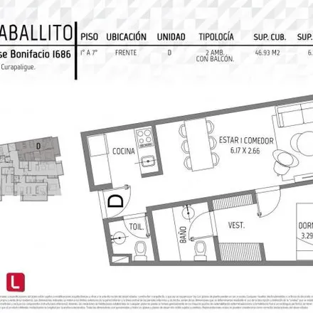Buy this 1 bed apartment on José Bonifacio 1694 in Caballito, C1406 GRT Buenos Aires