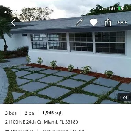 Rent this 3 bed house on 21100 Northeast 24th Court in Miami-Dade County, FL 33180