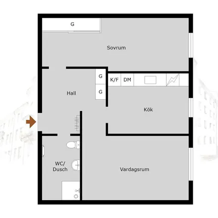 Rent this 2 bed apartment on Gasverksgatan 36 in 252 44 Helsingborg, Sweden