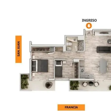 Buy this 2 bed apartment on Avenida Francia 1103 in Nuestra Señora de Lourdes, Rosario