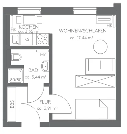 Rent this 2 bed apartment on Alida-Schmidt-Stift in Bürgerweide 23, 20535 Hamburg