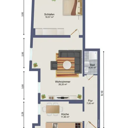 Rent this 2 bed apartment on Marktstraße in 26389 Wilhelmshaven, Germany