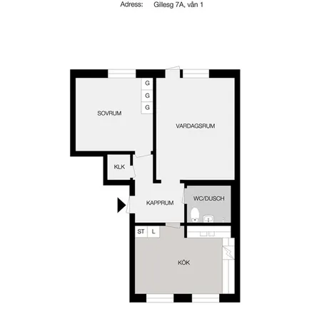 Rent this 2 bed apartment on Gillesgatan in 554 53 Jönköping, Sweden