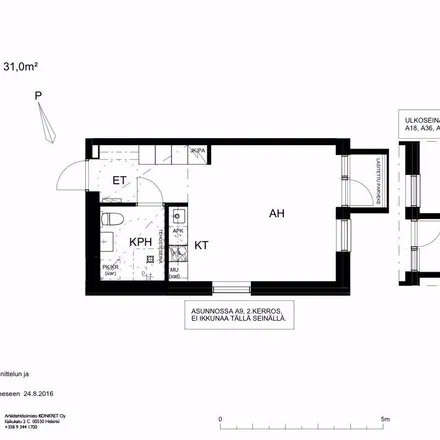 Rent this 1 bed apartment on Retkeilijänkatu 1 in 00980 Helsinki, Finland