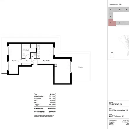 Rent this 2 bed apartment on Adolf-Wermuth-Allee 18 in 10318 Berlin, Germany