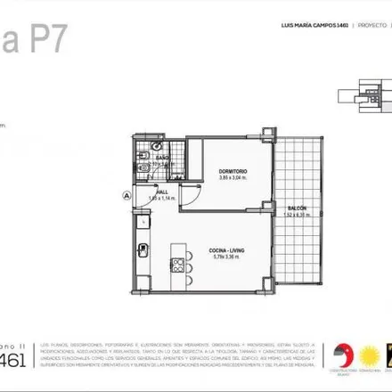 Buy this 1 bed apartment on Avenida Luis María Campos 1463 in Belgrano, C1426 DQG Buenos Aires