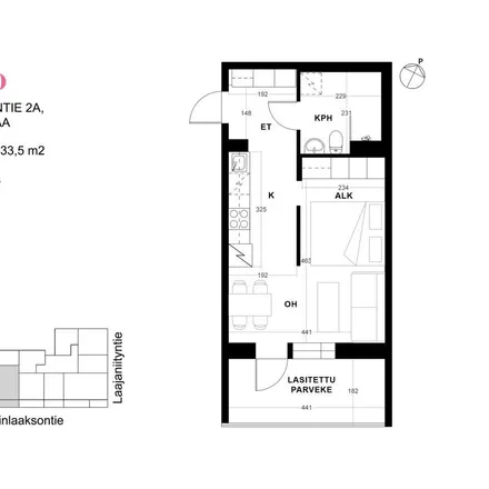 Rent this 1 bed apartment on Laajaniityntie 2 in 01620 Vantaa, Finland