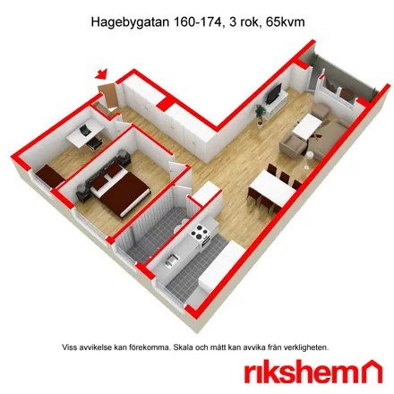 Rent this 3 bed apartment on Hyvlaregatan 2 in 603 60 Norrköping, Sweden
