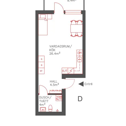 Rent this 1 bed apartment on Kummelgårdsgatan in 724 79 Västerås, Sweden