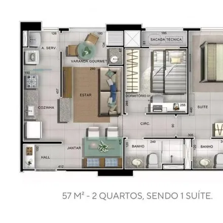 Buy this 2 bed apartment on Avenida 8 de Abril in Cidade Alta, Cuiabá - MT