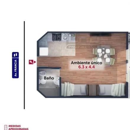 Rent this studio apartment on Avenida Francia 854 in Nuestra Señora de Lourdes, Rosario