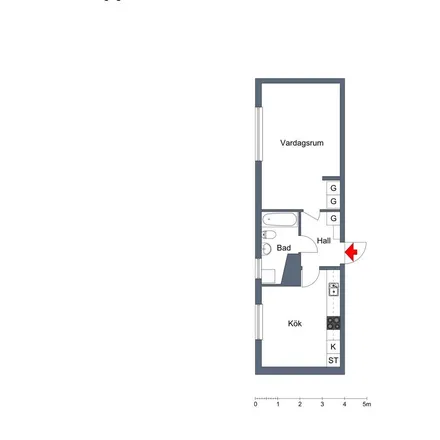 Rent this 1 bed apartment on Bergsgatan in 632 27 Eskilstuna, Sweden