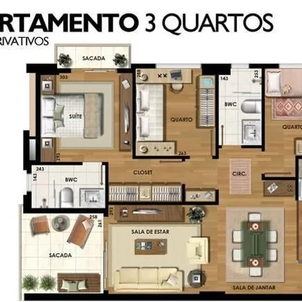 Buy this 3 bed apartment on Rua Júlia Wanderley 322 in Mercês, Curitiba - PR
