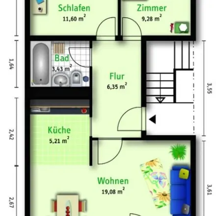 Rent this 3 bed apartment on Ouluer Straße 7 in 06130 Halle (Saale), Germany