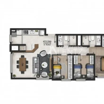 Buy this 3 bed apartment on Rua Domingos de Almeida in Centro, Novo Hamburgo - RS
