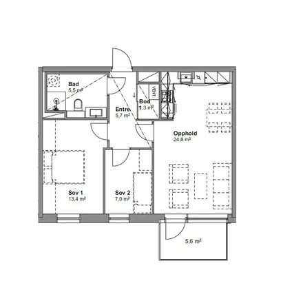 Rent this 3 bed apartment on Malerhaugveien 20E in 0661 Oslo, Norway
