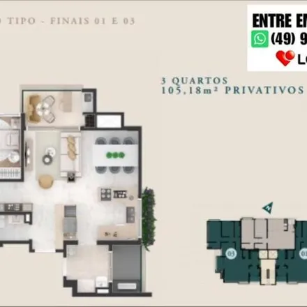 Buy this 3 bed apartment on Rua Professora Maria da Glória Saldanha Loyola 101 in Uberaba, Curitiba - PR
