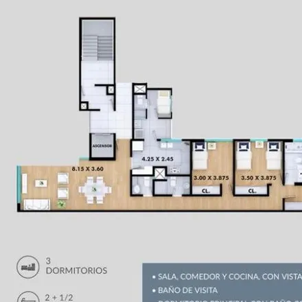 Buy this 3 bed apartment on General Arenales Extension Street in Miraflores, Lima Metropolitan Area 15073
