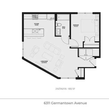 Image 3 - Bickhams Lane Flats, 6311 Germantown Avenue, Philadelphia, PA 19144, USA - Apartment for rent