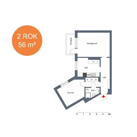 Rent this 2 bed apartment on Fristadsvägen in 506 46 Borås kommun, Sweden