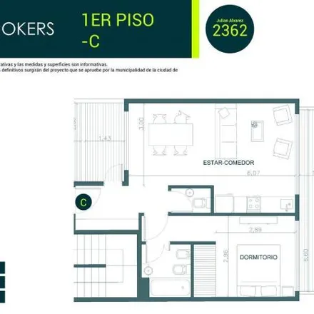 Buy this 1 bed apartment on Julián Álvarez 2356 in Palermo, C1425 DTO Buenos Aires