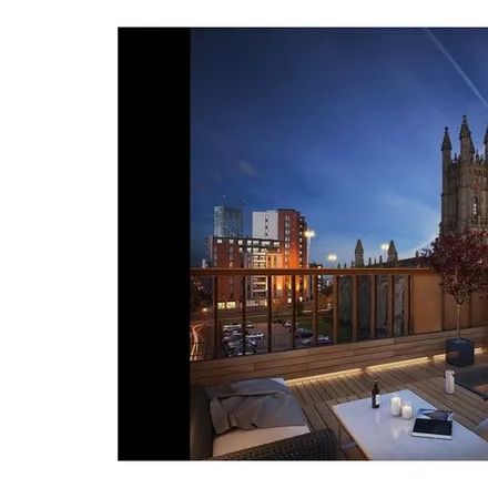 Rent this studio apartment on The Roof Gardens in Burton Place, Manchester