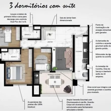 Buy this 3 bed apartment on Avenida Doutor Cesário Bastos in Vila Bastos, Santo André - SP