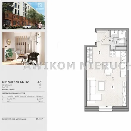 Buy this 1 bed apartment on Adama Mickiewicza 24 in 96-300 Żyrardów, Poland