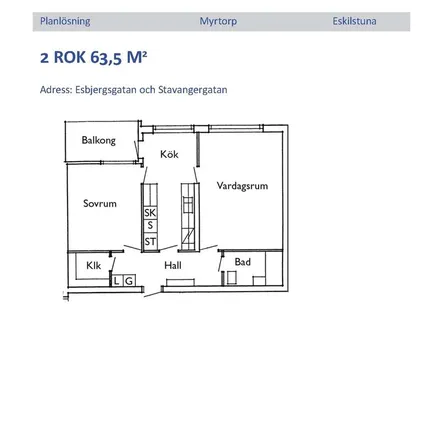 Rent this 2 bed apartment on Stavangergatan in 632 32 Eskilstuna, Sweden