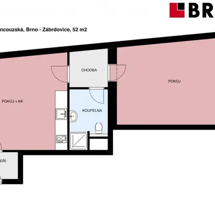 Rent this 2 bed apartment on Potraviny Na Vranovské in Francouzská, 613 00 Brno