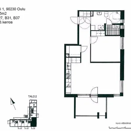 Rent this 2 bed apartment on Peltolankaari 1 in 90230 Oulu, Finland