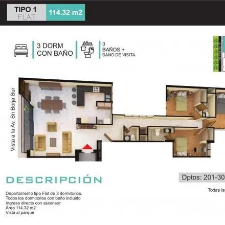Buy this 3 bed apartment on Avenida San Borja Sur in San Borja, Lima Metropolitan Area 15037