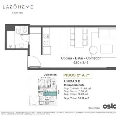 Buy this studio apartment on Cucha Cucha 2125 in La Paternal, C1416 DJD Buenos Aires
