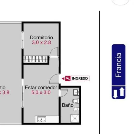 Rent this 1 bed apartment on Avenida Francia 1420 in Nuestra Señora de Lourdes, Rosario