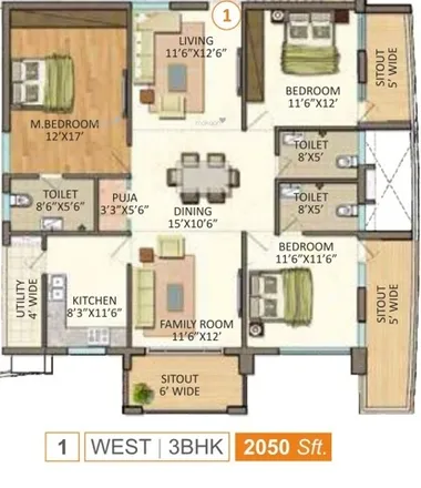 Buy this 3 bed apartment on Pool & Gym in Wipro SEZ Parking Route, Ward 105 Gachibowli
