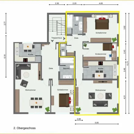 Rent this 3 bed apartment on REWE in Lierfeldstraße 3, 45326 Essen
