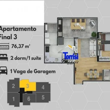 Buy this 2 bed apartment on unnamed road in Núcleo Mirim, Praia Grande - SP