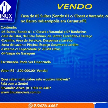 Buy this 5 bed house on Avenida Amapá in Indianópolis, Caruaru -