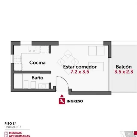 Buy this studio apartment on Ocampo 1076 in Abasto, Rosario