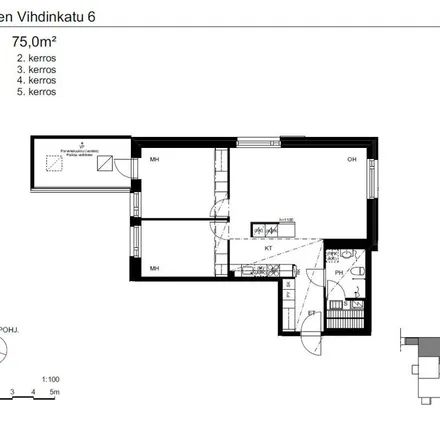 Rent this 3 bed apartment on Vihdinkatu 6 D in 15100 Lahti, Finland