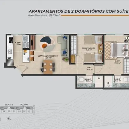 Buy this 2 bed apartment on Avenida Governador Ivo Silveira in Estreito, Florianópolis - SC