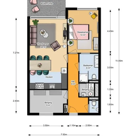 Rent this 1 bed apartment on Empelse Schans 58 in 5235 AC 's-Hertogenbosch, Netherlands
