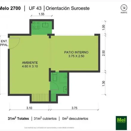 Buy this studio apartment on José A. Pacheco de Melo 2778 in Recoleta, C1425 AVL Buenos Aires