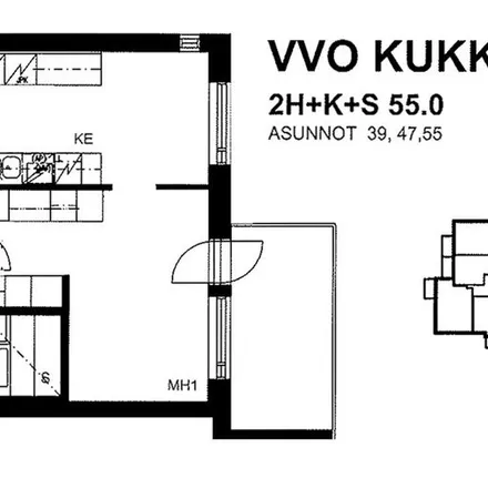 Rent this 2 bed apartment on Kukkumäentie 24 in 40600 Jyväskylä, Finland