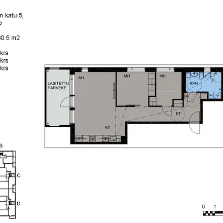 Rent this 3 bed apartment on Uuno Kailaan katu 5 in 02600 Espoo, Finland