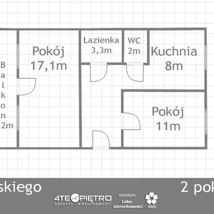 Rent this 2 bed apartment on Stanisława Szpinalskiego 4 in 20-860 Lublin, Poland
