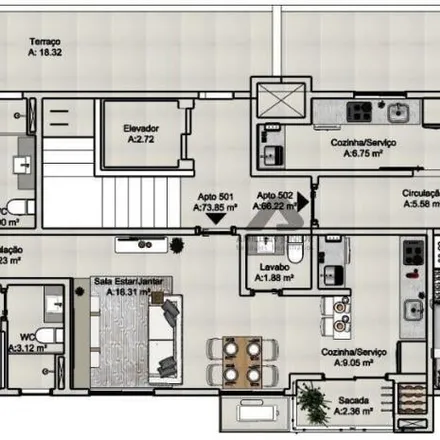 Buy this 2 bed apartment on Rua Vicente do Prado Lima 530 in Sede, Santa Maria - RS