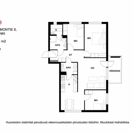 Rent this 4 bed apartment on Leikosaarenpuisto in Vedenottamontie 8, 00980 Helsinki