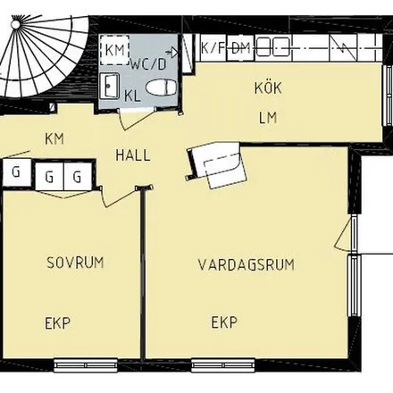 Rent this 1 bed apartment on Eolshäll in Klubbacken 26, 129 39 Stockholm
