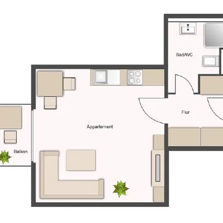 Rent this 1 bed apartment on Schwerdtner in Chemnitzer Straße 119 - 121, 01187 Dresden